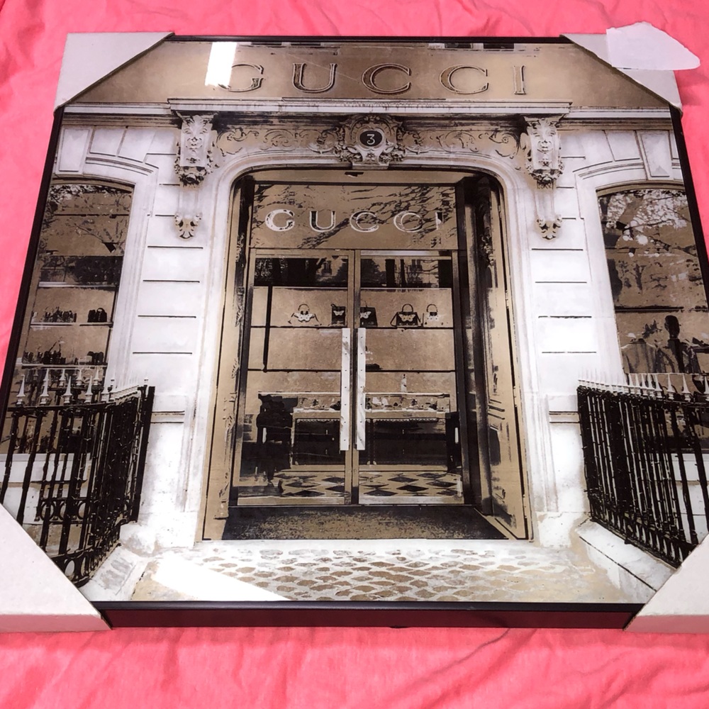 Black framed GUCCI print